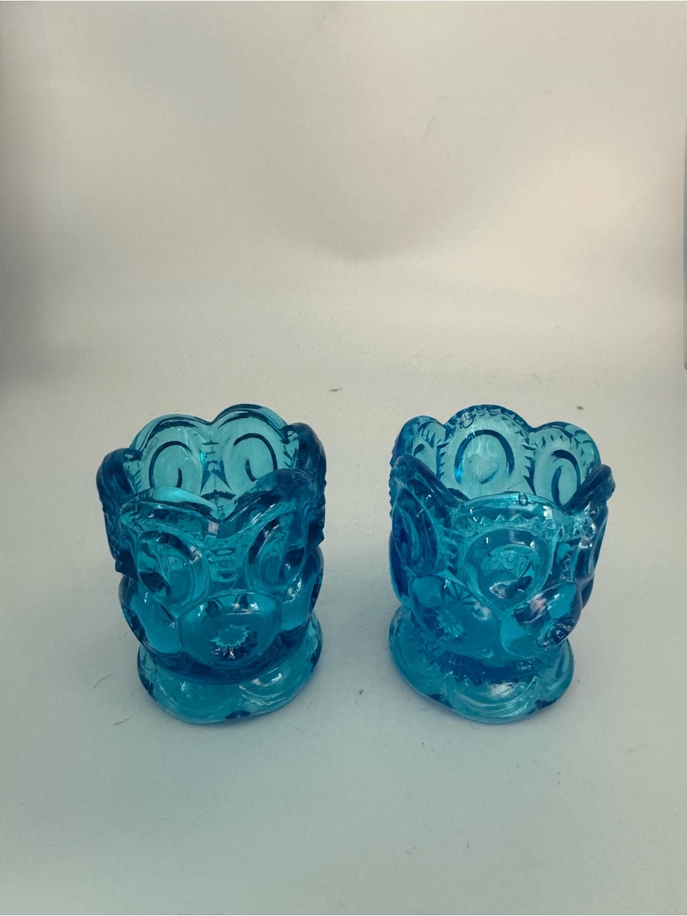 ?L.E Smith? Glass Pair Votives/ Toothpick Holder